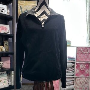 Men's Express Black Quarter-Zip Sweater - Classic Pullover L